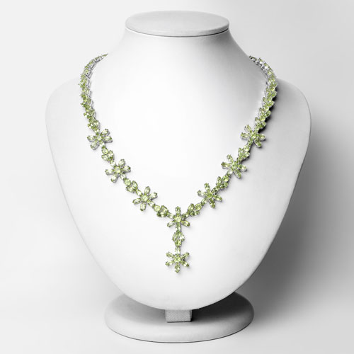 43.02 Carat Genuine Peridot .925 Sterling Silver Necklace
