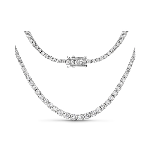 Diamond-6.30 Carat Genuine White Diamond 14K White Gold Necklace