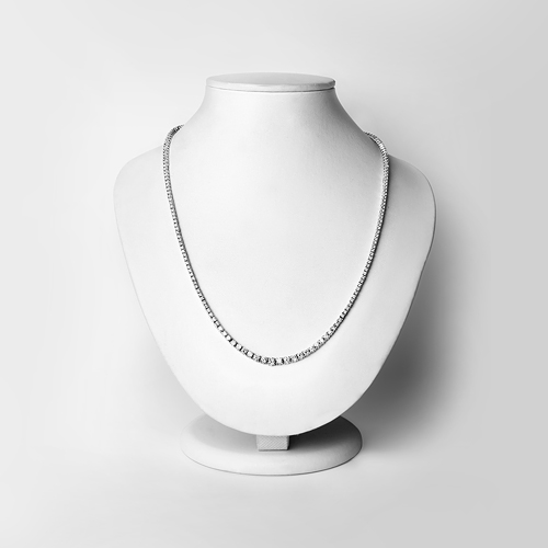 6.30 Carat Genuine White Diamond 14K White Gold Necklace