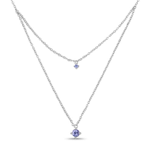 Tanzanite-0.27 Carat Genuine Tanzanite .925 Sterling Silver Necklace