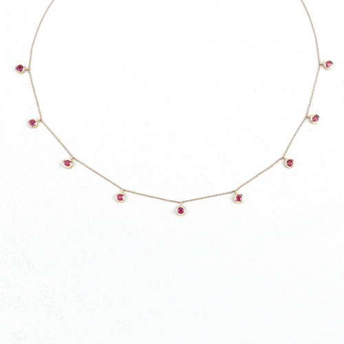 1.17 Carat Genuine Ruby 10K Yellow Gold Necklace