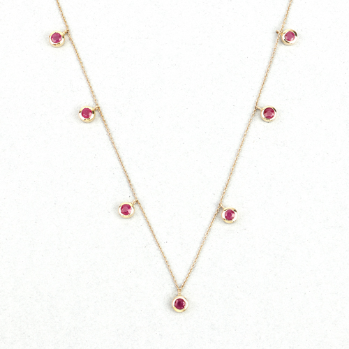 1.17 Carat Genuine Ruby 10K Yellow Gold Necklace