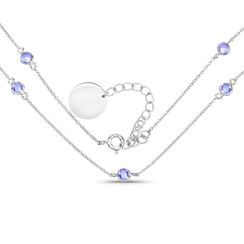 Tanzanite-1.10 Carat Genuine Tanzanite .925 Sterling Silver Necklace