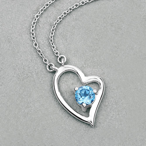 0.60 Carat Genuine Swiss Blue Topaz .925 Sterling Silver Necklace