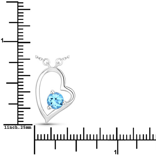 0.60 Carat Genuine Swiss Blue Topaz .925 Sterling Silver Necklace