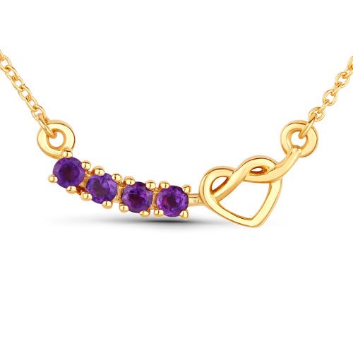 Amethyst-0.24 Carat Genuine Amethyst .925 Sterling Silver Necklace