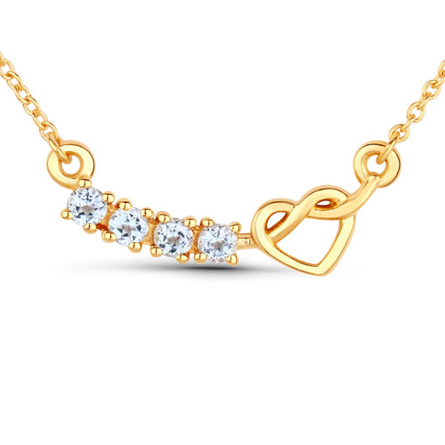 Necklaces-0.24 Carat Genuine Aquamarine .925 Sterling Silver Necklace
