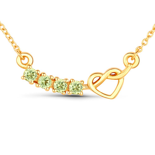 Peridot-0.28 Carat Genuine Peridot .925 Sterling Silver Necklace