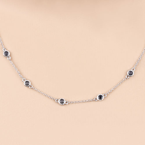1.98 Carat Genuine Blue Sapphire .925 Sterling Silver Necklace