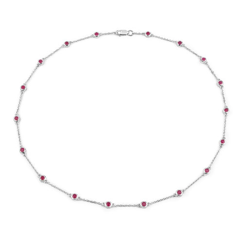 Ruby-2.34 Carat Genuine Ruby .925 Sterling Silver Necklace