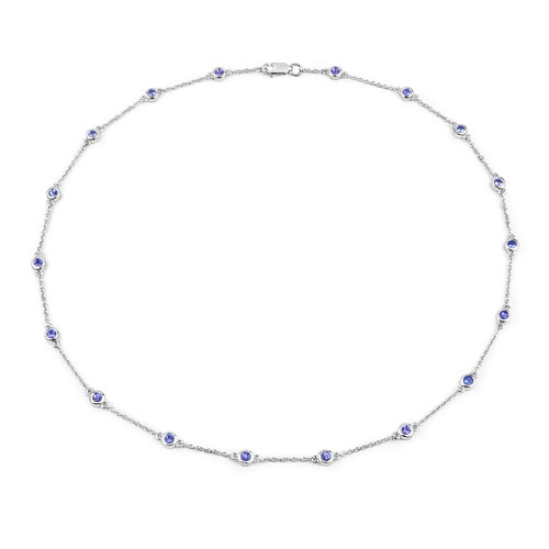 Tanzanite-1.80 Carat Genuine Tanzanite .925 Sterling Silver Necklace