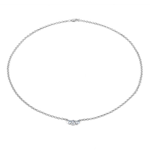 0.95 Carat Genuine Aquamarine .925 Sterling Silver Necklace