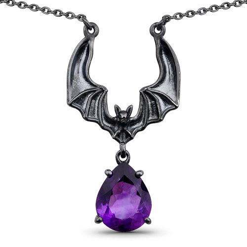 Amethyst-2.10 Carat Genuine Amethyst .925 Sterling Silver Necklace