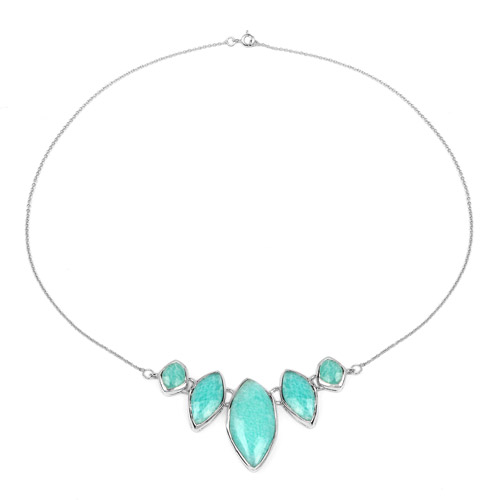 39.35 Carat Genuine Amazonite .925 Sterling Silver Necklace