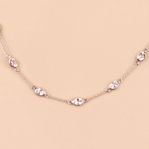 4.86 Carat Genuine Morganite .925 Sterling Silver Necklace