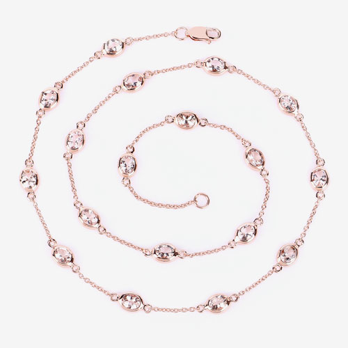4.86 Carat Genuine Morganite .925 Sterling Silver Necklace
