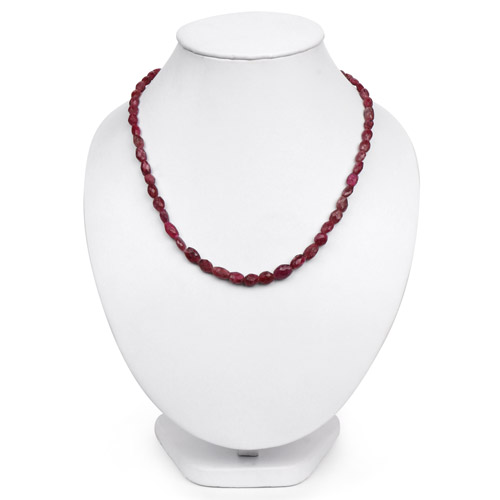131.00 Carat Genuine Ruby .925 Sterling Silver Necklace
