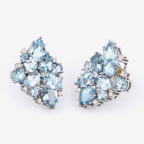 16.17 Carat Genuine Multi Gemstones .925 Sterling Silver Earrings