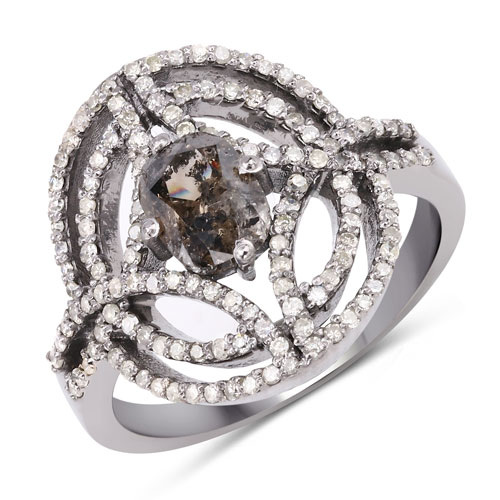 Rings-1.70 Carat Genuine Multi Gemstones .925 Sterling Silver Ring