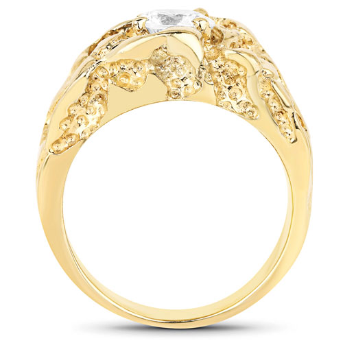 1.60 Carat Genuine White Cubic Zirconia Brass Ring