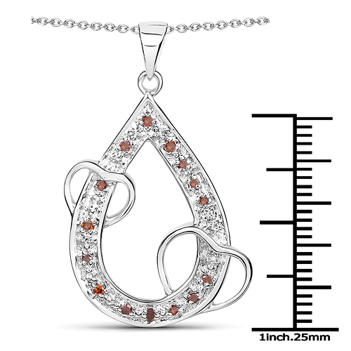 0.18 Carat Genuine Red Diamond .925 Sterling Silver Pendant