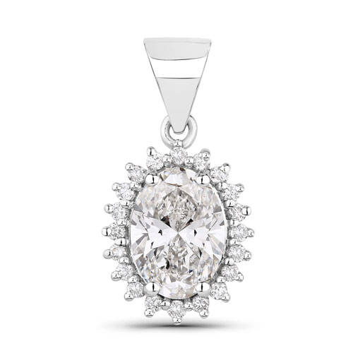 Diamond-1.23 Carat Lab Grown Diamond Platinum Pendant