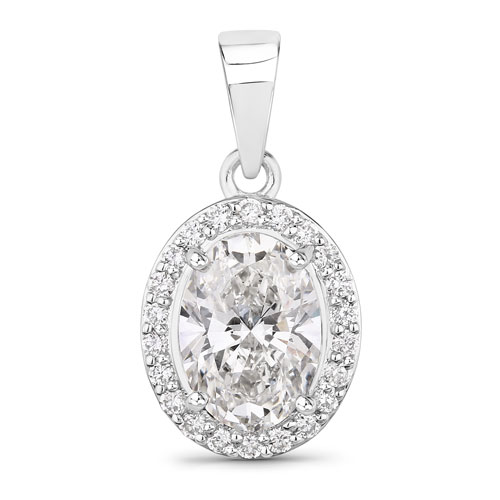 Diamond-1.74 Carat Lab Grown Diamond Platinum Pendant