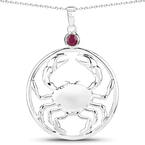 Ruby-0.33 Carat Genuine Ruby .925 Sterling Silver Pendant