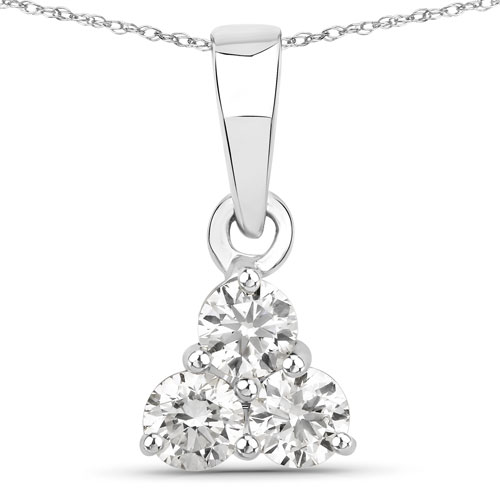 Diamond-0.33 Carat Genuine Lab Grown Diamond 14K White Gold Pendant