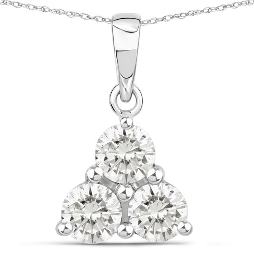 Diamond-1.02 Carat Genuine Lab Grown Diamond 14K White Gold Pendant