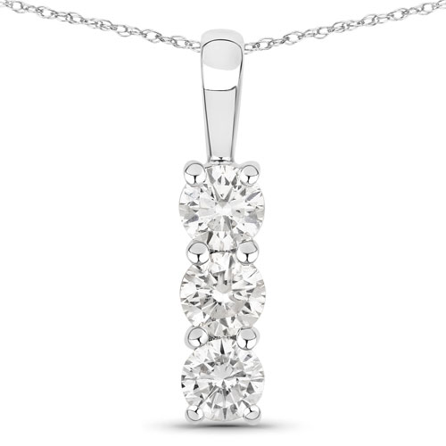 Diamond-0.51 Carat Genuine Lab Grown Diamond 14K White Gold Pendant