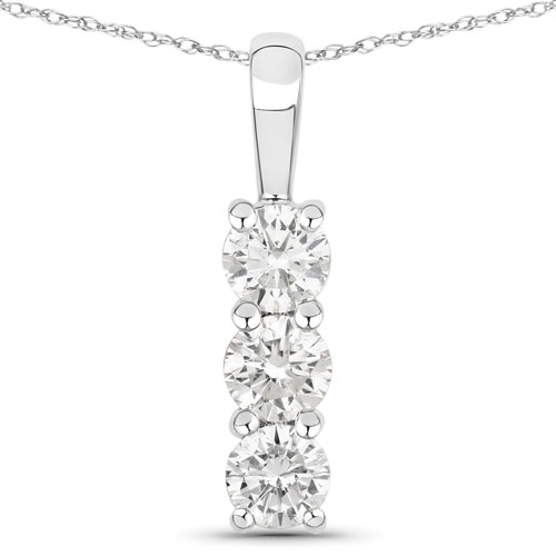 Diamond-0.75 Carat Genuine Lab Grown Diamond 14K White Gold Pendant