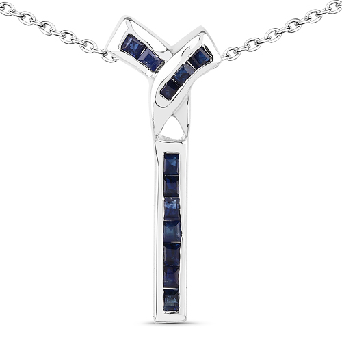 Sapphire-0.72 Carat Genuine Blue Sapphire .925 Sterling Silver Pendant