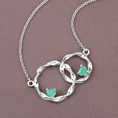 0.50 Carat Genuine Emerald .925 Sterling Silver Pendant