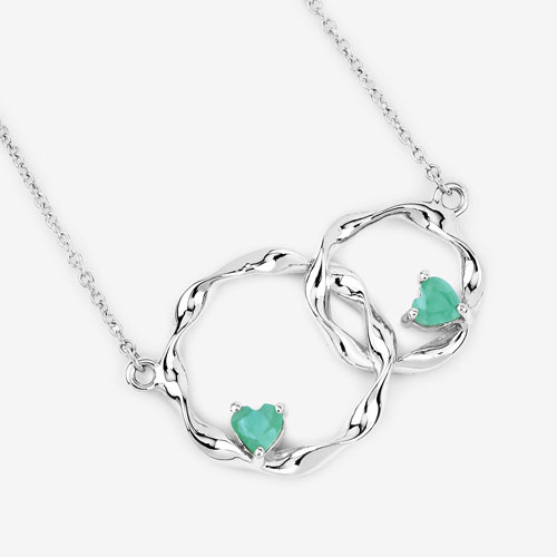 0.50 Carat Genuine Emerald .925 Sterling Silver Pendant