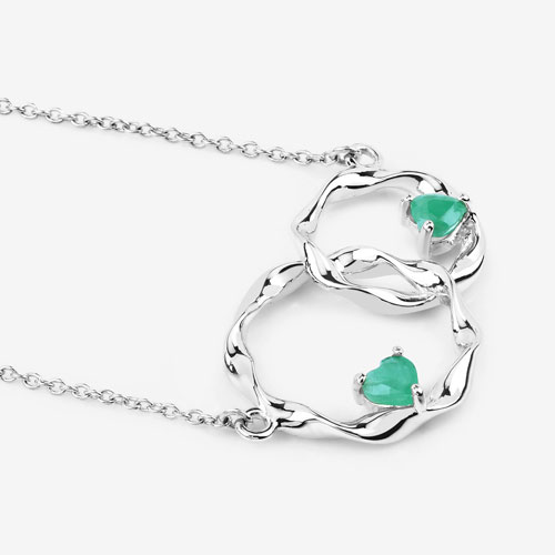 0.50 Carat Genuine Emerald .925 Sterling Silver Pendant