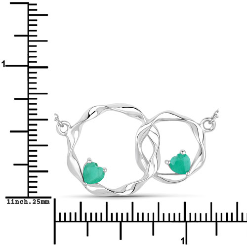 0.50 Carat Genuine Emerald .925 Sterling Silver Pendant