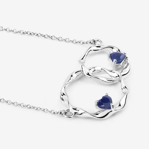 0.70 Carat Genuine Blue Sapphire .925 Sterling Silver Pendant