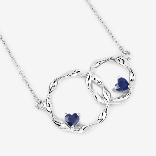 0.70 Carat Genuine Blue Sapphire .925 Sterling Silver Pendant