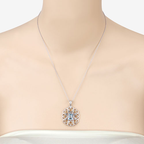 2.60 Carat Genuine Blue Topaz .925 Sterling Silver Pendant