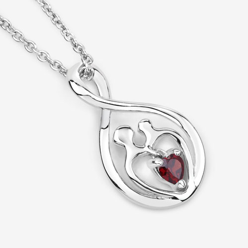 0.14 Carat Genuine Garnet .925 Sterling Silver Pendant