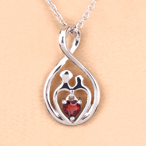 0.14 Carat Genuine Garnet .925 Sterling Silver Pendant