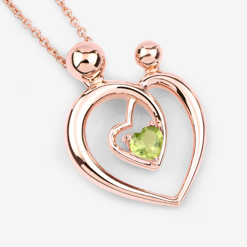 0.25 Carat Genuine Peridot .925 Sterling Silver Pendant