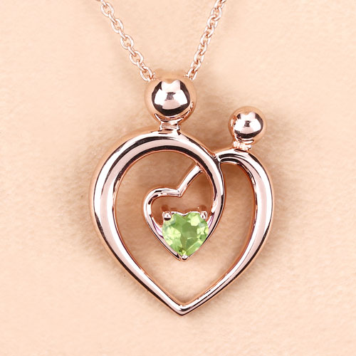 0.25 Carat Genuine Peridot .925 Sterling Silver Pendant