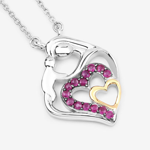0.28 Carat Genuine Ruby .925 Sterling Silver Pendant
