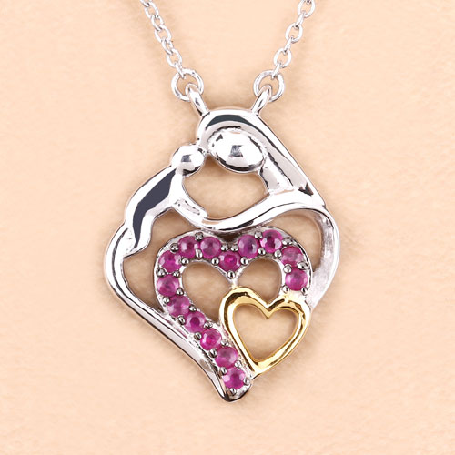 0.28 Carat Genuine Ruby .925 Sterling Silver Pendant