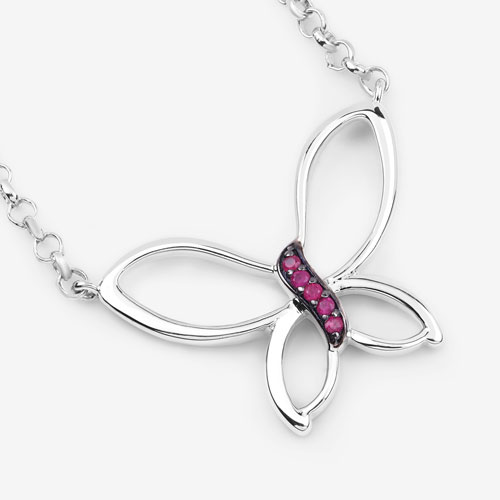 0.10 Carat Genuine Ruby .925 Sterling Silver Pendant