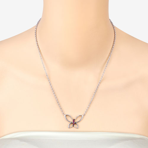 0.10 Carat Genuine Ruby .925 Sterling Silver Pendant