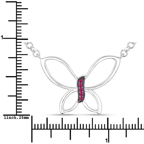 0.10 Carat Genuine Ruby .925 Sterling Silver Pendant