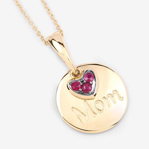 0.20 Carat Genuine Ruby .925 Sterling Silver Pendant